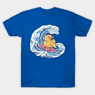 Funny Rubber Ducky Surfing on the Great Wave Off Kanagawa // Cute Rubber Duck T-Shirt